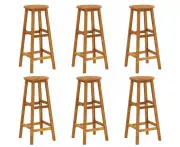 Benches Bar Stools Bar Stools 6 Pcs Solid Acacia Wood