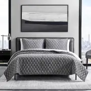 Vera Wang Diamond Velvet Quilt Set, Queen