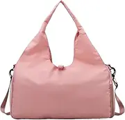 Gym Tote - Large Fitness Carrying Bag with Wet Dry Storage Pockets | Lightweight Shoulder Bag with Shoe Compartment and Yoga Mat Holder for Women Girls