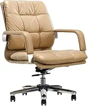 Office Chair, Computer Chair Leather Boss Chair Staff Chair Leisure Home Lift Swivel Chair Ergonomic Chair Managerial Chairs 360 Degree Swivel Lever Operator Chairs