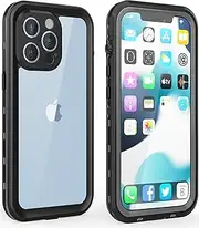 Dewfoam Design for iPhone 13 Pro Case Waterproof 6.1'', Full Body Phone Case with Screen Protector & Camera Lens Protector, Shockproof Dust Proof Phone Case for iPhone 13 Pro (6.1 inch) (Black)