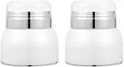 Lurrose Travel Skincare Containers 2Pcs Airless Pump Jars Lotion Dispenser With Pump Acrylic Airless Cosmetic Container for Toiletries Moisturizer Cream, 30Ml Travel Toiletries Containers