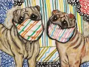 Chinese SHAR PEI Quarantine Pop Art Print 13 x 19 LE Signed by Artist KSAMS Dog