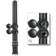 Sun Company ArmArmour 3 Wrist Compass/ Thermometer - Gray/Black Striped Strap