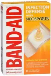 SM Band-aid Plastic Infection Relief Antibiotic 1.4" Extra Large 8 Count