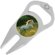 White Horse Golf Ball Marker Divot Repair Tool Bottle Opener