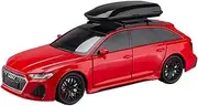 Finished Scale Model Alloy 1:24 for Audi RS6 Station Wagon Simulation Car Model Pull Back Sound & Light Vehicle Model Collection Decoration Presents Ornaments(Red)