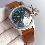 Pilot Automatic NH35 Men Watch Retro Bubble Sapphire Sandblasted Waterproof 36mm