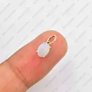 Oval Australian Opal CharmPendant, Opal Mini Studs Art Jewelry Set InYellow Gold