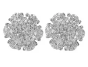 2.00 Ct. TW Large Round Diamond Cluster Earrings in 14 kt. Post Back Mounts