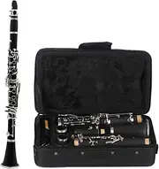 17 Key Bb Flat Clarinet with Hard Case, Woodwind Instrument Bakelite Tube, Music Gifts for Students Beginners
