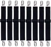 8 Pack Bed Sheet Straps Adjustable Fitted Sheet Straps Clips Heavy Duty Bed S...