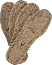 GAROZATION 4 Pairs Adjustable Warm Wool Insoles for Women Cut to Felt Footbeds for Boots Winter Shoes Pressure Relief for Cold Weather