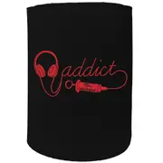 Alcohol Stubby Holder - Headphones Addict - Funny Novelty Birthday Gift Joke Beer Can Bottle