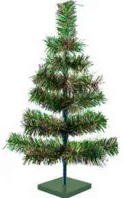 24'' Mardi Gras Tinsel Tree Christmas Holiday Tree 2FT Table-Top XMASS Decor