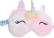 DEARMAMY Cartoon Unicorn Eye Mask for Plush Sleeping Eye Cover with Contoured Fit Portable Shade for Travel School and Sleepover Parties Comfortable Light Blocking Design