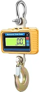 [JAJAJ] Industrial Digital Crane Scale 3000KG Waterproof Crane Scales Remote Control Heavy Duty Alloy Steel Hook Weighing Tools 3T LCD Display Electronic Hanging Scale for Farm,Livestock,Factory,Construction(