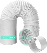 UNAOIWN Portable Air Conditioner Hose with Coupler, 5.9"/15CM Anti-Clockwise Thread Universal AC Exhaust Vent Duct, AC Tube Hose Kit Extension Parts Accessories Length up to 59”