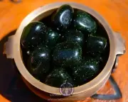 Green Goldstone Tumbled Crystal Gemstone for Growth, Prosperity, and Abundance