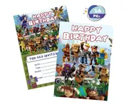 Roblox Tableware Party Supplies 16 PCS Invitation Cards