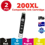 2x Compatible Ink Cartridge 200XL 200 XL Black For Epson XP200 XP300 XP400