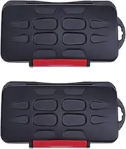 JZS Professional Water-Resistant Anti-Shock Memory Card Case Protector with Carabiner for 12 SD Cards & 12 Micro SD Cards