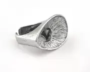 Beam Textured Ring Adjustable Ring Antique Silver Plated Brass 5US size 3074
