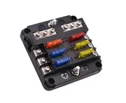 6 Way Blade Fuse Block Box Holder LED Light 12V 32V Circuit Caravan Marine Car