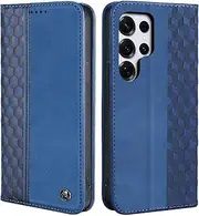 CXTCASE Case for Samsung Galaxy S25 Ultra, Shockproof PU Leather Flip Folio Cover with Card Slots, Magnetic Wallet Case for Samsung Galaxy S25 Ultra, Blue