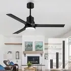 Ceiling Fans with Lights, 52 Inch Black Ceiling Fan with Light and Remote 3 C...