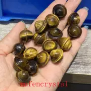 5pcs Natural Tiger’s Eye Jasper planet Skull Quartz crystal Carved Sphere Reiki