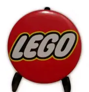 3" Button Badge Pin ~ LEGO ~ Red Background ~ Lego Logo Button ~ NEW