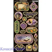 Graphic 45 Midnight Tales Chipboard Die-Cuts New! Pumpkins, Witches, Bats