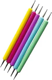 Elegant 5pcs Nail Art Dotting Tools Kit Embossing Pen for Manicure Clay Crafting