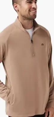 NWT Travis Mathew Brown Valiant Golf 1/4 Zip Pullover Mens XXL