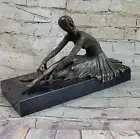 VINTAGE LARGE ART DECO DANCER DIMITRI CHIPARUS BRONZE SCULPTURE SIGNED FIGURE