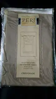 Peri Homeworks Collection Chiffonade Waterfall Valance 44"x38" Khaki Color