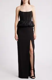 LIKELY Liana Corset Strapless Gown in Black at Nordstrom, Size 0