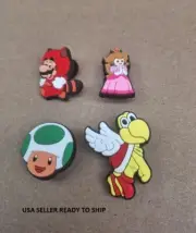 Croc Charms Mario, Mario, Princess, Toad, Koopa, 4 pieces USA SELLER Charms Only
