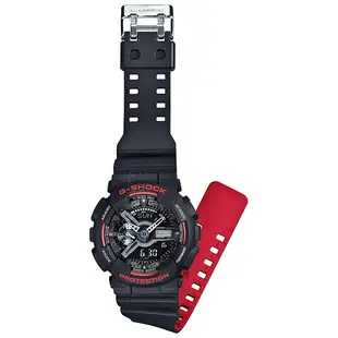 CASIO 卡西歐 G-SHOCK 人氣經典紅黑雙顯手錶 GA-110HR-1ADR