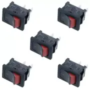 5 x On-Off Rectangle Red Bi-Colour Rocker Switch SPST 16A