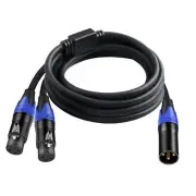 2-pack 11.8-Inch 3-pin XLR Male to Dual XLR Female Y-Splitter Balanced Mic Audio
