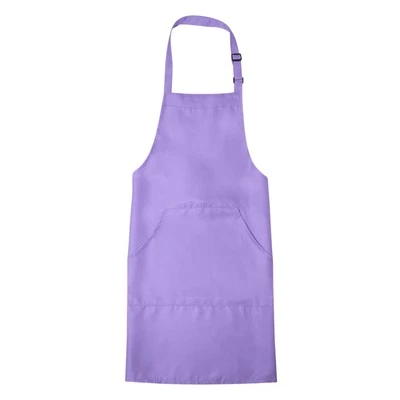 Kitchen Cooking Aprons Adjustable Long Ties Chef Apron with 2 Pockets Purple