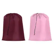 2pcs Laundry Bag with Drawstring Closure 27"x22" Dirty Clothes Bag Wine Red/Pink