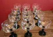 Vintage Set of 12 Libbey Margarita Cactus Stem Glasses. 6.5" Tall