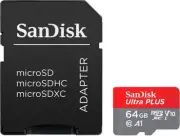 SanDisk - Ultra PLUS 64GB microSDXC UHS-I Memory Card with Adapter (/RT6-2315...