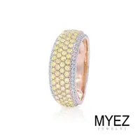 在飛比找ETMall東森購物網優惠-MYEZ 一克拉天然真鑽滿天星創意設計不勾紗18K玫瑰金鑽戒