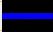 3x5 Police Thin Blue Line USA Law Enforcement 3'x5' Grommets Perma Dye Banner
