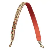 Dolce & Gabbana Leather Crystal Shoulder Strap Bag Strap Gold Red 12803