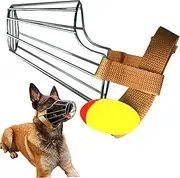 Dog Muzzle Size M Metal Basket Muzzle Breathable Adjustable Wire for 15-30kg Medium Large Dog Prevent Biting Barking& Chewing M